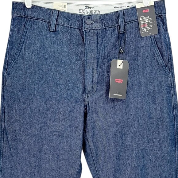 Levi's Mens XX Chino Relaxed Straight Leg Lightweight Blue Denim Pants 34x34 NWT - Picture 3 of 11
